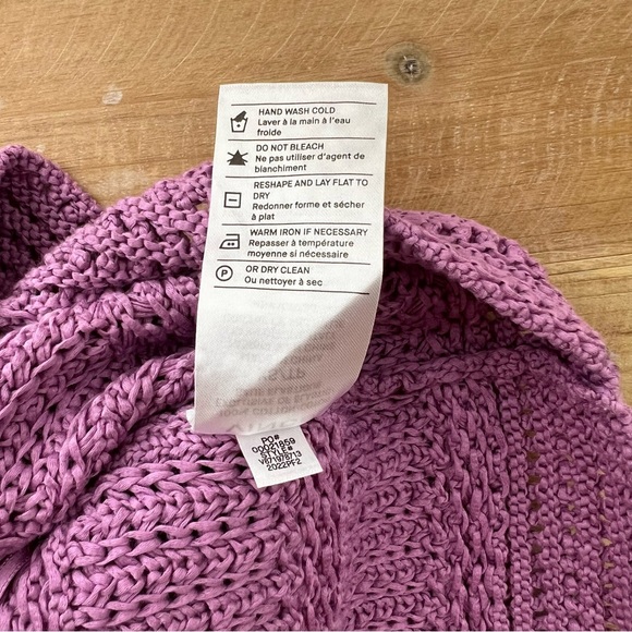 New Vince Womens Sweater XS Purple Cotton Crochet Knit Sleeveless Camisole Tank - Picture 8 of 9